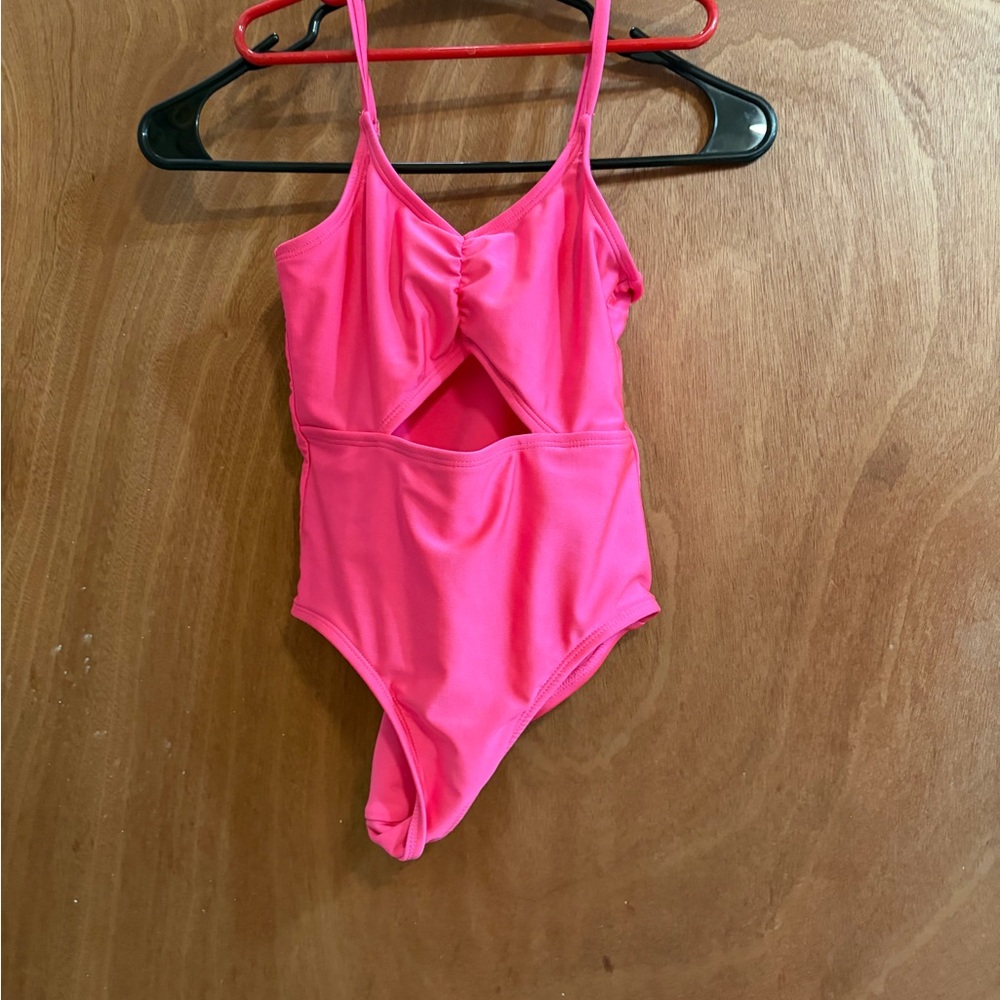 Hot Pink One-Piece Swimsuit with Front Cutout girl’s size 8 by Art Class